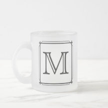 Your Letter. Custom Monogram. Black and White Mug