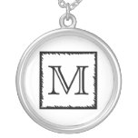 Your Letter. Custom Monogram. Black and White Personalized Necklace