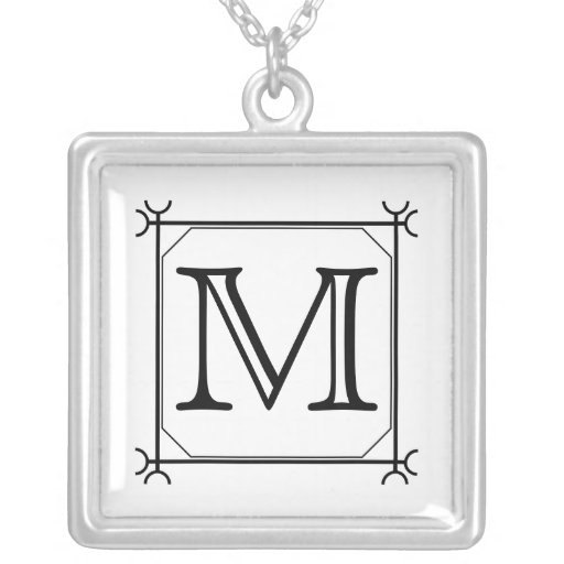 Your Letter. Custom Monogram. Black and White Pendants