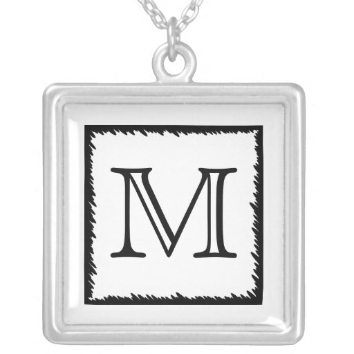 Your Letter. Custom Monogram. Black and White Custom Necklace