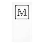 Your Letter. Custom Monogram. Black and White Photo Card Template
