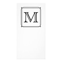 Your Letter. Custom Monogram. Black and White Photo Card Template