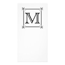 Your Letter. Custom Monogram. Black and White Photo Card Template
