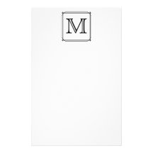Your Letter. Custom Monogram. Black and White Customized Stationery