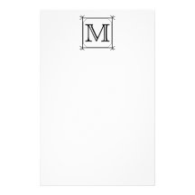 Your Letter. Custom Monogram. Black and White Personalised Stationery