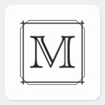 Your Letter. Custom Monogram. Black and White Stickers