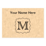 Your Letter. Custom Monogram. Black & Parchment Business Card Templates
