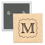 Your Letter. Custom Monogram. Black & Parchment Pin