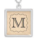 Your Letter. Custom Monogram. Black & Parchment Custom Jewelry