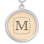 Your Letter. Custom Monogram. Black & Parchment Custom Necklace
