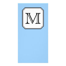 Your Letter. Custom Monogram. Blue Black White. Personalised Photo Card