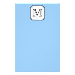 Your Letter. Custom Monogram. Blue Black White. Stationery Paper