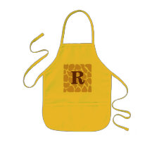 Your Letter. Custom Monogram Giraffe Print Design Apron