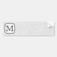 Your Letter. Custom Monogram. Grey, Black & White Bumper Stickers