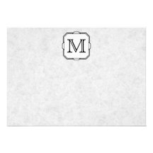 Your Letter. Custom Monogram. Grey, Black & White Invites