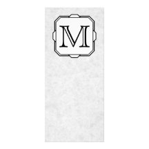 Your Letter. Custom Monogram. Grey, Black & White Custom Invitations