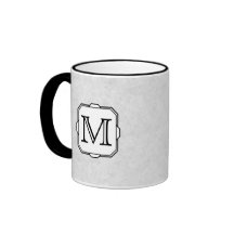 Your Letter. Custom Monogram. Grey, Black & White Coffee Mug