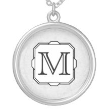 Your Letter. Custom Monogram. Grey, Black & White Pendants