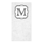 Your Letter. Custom Monogram. Grey, Black & White Photo Card Template