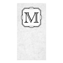 Your Letter. Custom Monogram. Grey, Black & White Photo Card Template