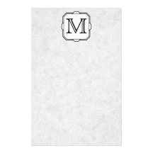 Your Letter. Custom Monogram. Grey, Black & White Stationery Design