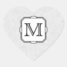 Your Letter. Custom Monogram. Grey, Black & White Stickers