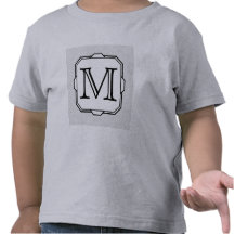 Your Letter. Custom Monogram. Grey, Black & White T-shirt