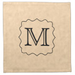 Your Letter. Custom Monogram. Parchment Pattern. Cloth Napkin