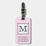 Your Letter. Custom Monogram. Pink Black White.