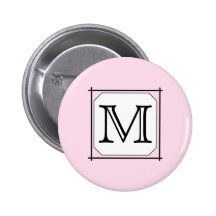 Your Letter. Custom Monogram. Pink Black White