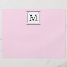 Your Letter. Custom Monogram. Pink Black White Flyer Design