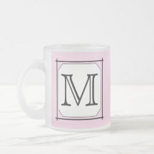 Your Letter. Custom Monogram. Pink Black White Mugs