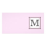 Your Letter. Custom Monogram. Pink Black White Picture Card