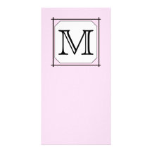 Your Letter. Custom Monogram. Pink Black White Picture Card