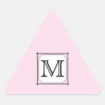 Your Letter. Custom Monogram. Pink Black White Stickers