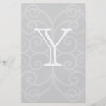 Your Letter. Grey and White Swirl Monogram. Custom Flyer