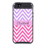 Your Name Chic Zig Zag Stripes White Pink Purple iPhone 5 Cover