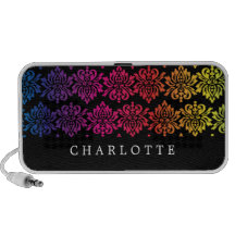 Your Name Rainbow Damask Travel Speaker