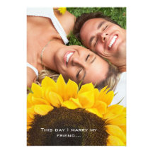 Your Photo Wedding Invitation with Sunflower