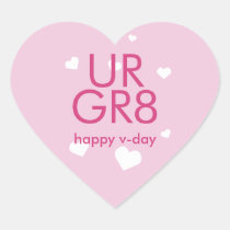 You're great Valentine's day purple lilac heart stickers