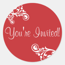 You're Invited Flourish Envelope Sticker Seal