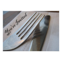 You're Invited Fork and Knife Close-Up