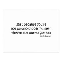 You're Not Paranoid quote Postcards