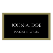 YourJobTitle Black/Antique Gold Business Cards