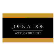 YourJobTitle! Black Ribbon Gold Business Cards