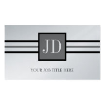 YourJobTitle Monogram Premium Platinum Paper Business Cards