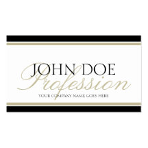 YourJobTitle! Tan Script/Stripes Business Card