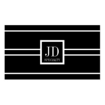 YourSpecialty Black/White Striped Pendant Business Card Templates