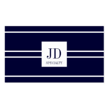 YourSpecialty Dark Blue/White Striped Pendant Business Card Templates