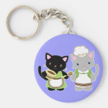 Yoyo and Suki Neko baking kitties Keychains